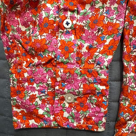 J. CREW Classic-fit Drapey Cupro Shirt in Pink Floral - size 16 - Picture 4 of 10